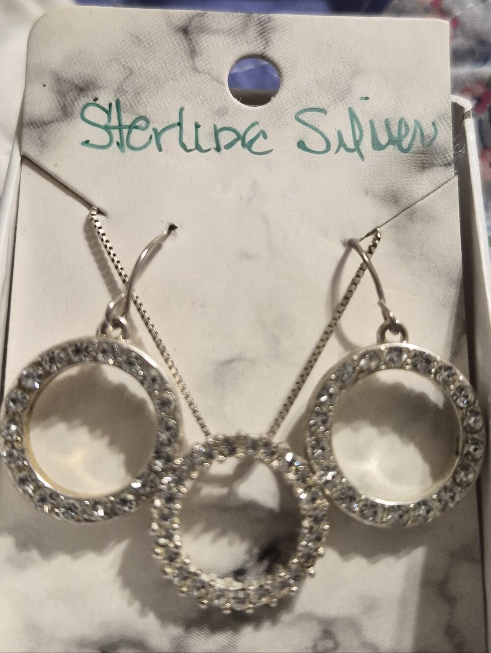 BN Moissirate Infinity  3pc set Necklace and earrings.